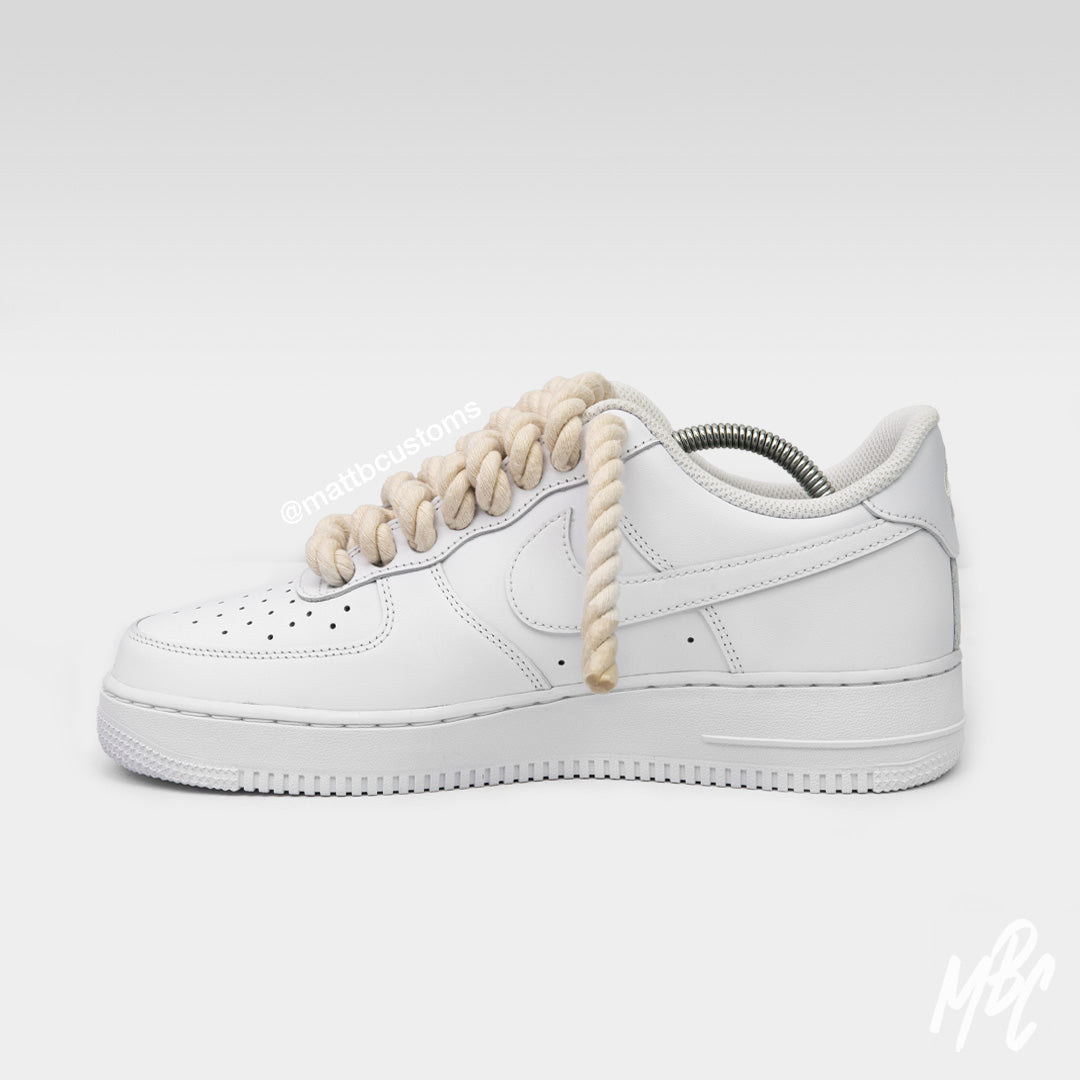 Thicc Laces - White Air Force 1 Custom Nike Sneakers
