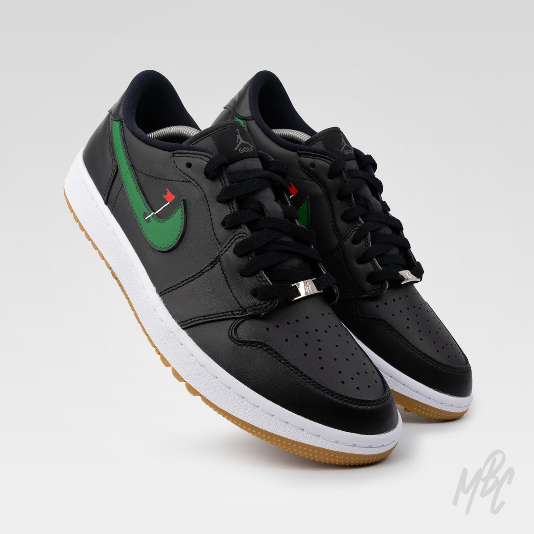 Jordan ゴルフシューズ ブラック/オリーブ Golfing Colourway - Jordan 1 Low Golf Custom Trainers – MattB Customs
