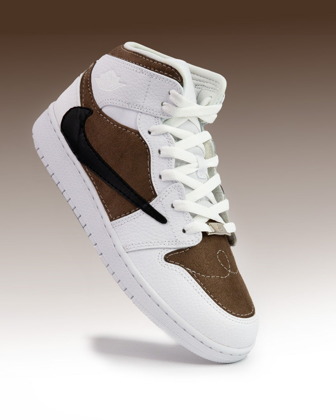 Suede Reverse Swoosh - Jordan 1 Mid Custom Nike Sneakers