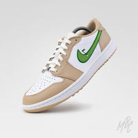 Clean on the Green 2.0 Jordan 1 Low Golf Custom with green swoosh and golf hole graphic