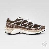 Dusky Mocha Salomon XT-6 custom lateral view with speckled brown detailing