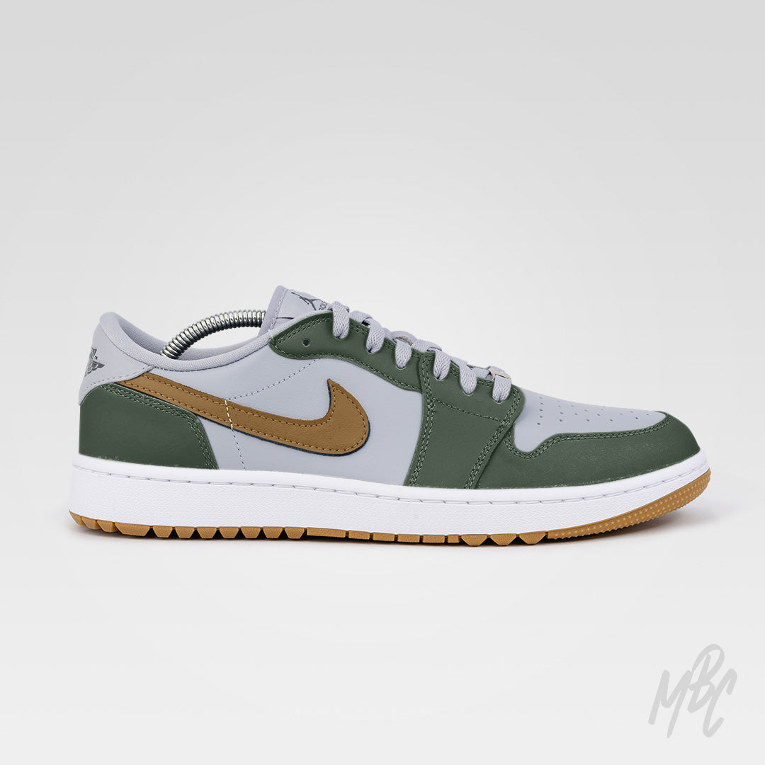 Fairway Gold Nike Jordan 1 Low Custom Golf Sneakers