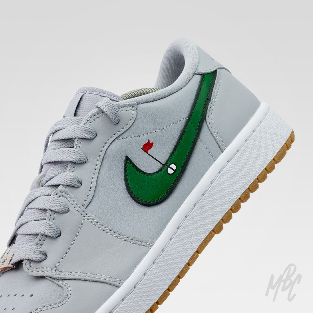 Clean on the Green Custom Golf Jordan 1 Low Custom Sneakers