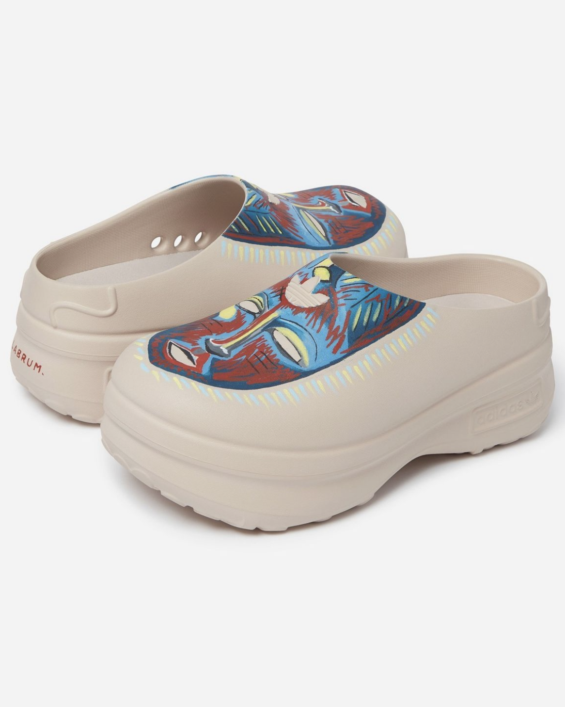 Hand painted custom Adidas Mules