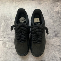 Black Thicc Laces - Black Air Force 1 | UK 6.5 Nike Sneakers