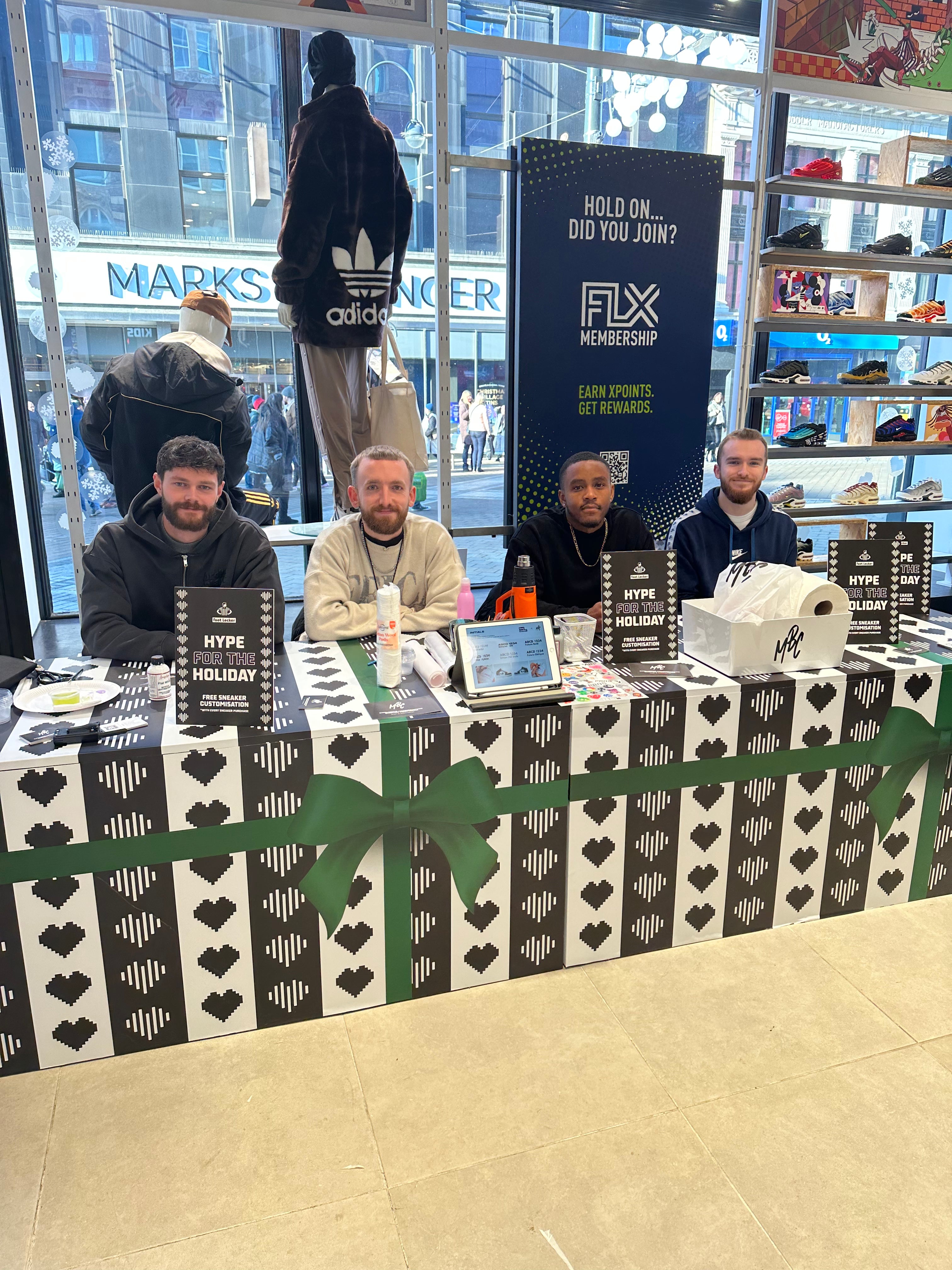 MattB Customs team customising trainers at the Footlocker UK Tour