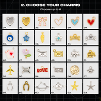 Lace Charm Pack sneaker charm collection featuring hearts, bows, feathers, elephants, stars and decorative lace charms