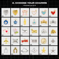 Trainer lace charms including hearts, bows, flowers, elephants, envelopes, horseshoes, stars and love-themed charms