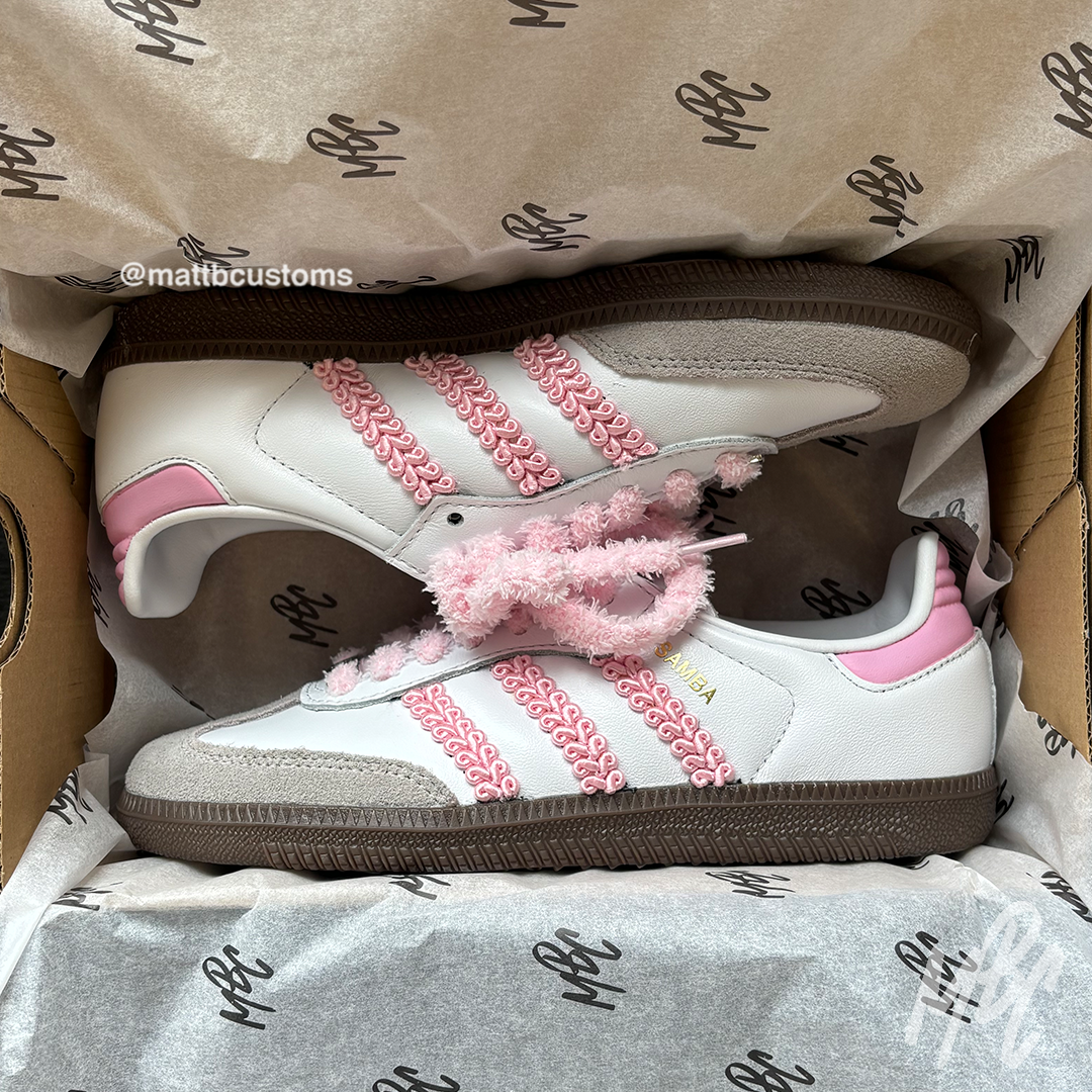 Pink Twine - Adidas Samba | UK 3 MattB Customs Pink Twine - Adidas Samba | UK 3 MattB Customs