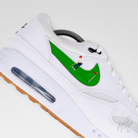 Nike Air Max 1 Golf Custom Sneakers featuring golf character design - Putting Swoosh Nike Air Max 1 Golf