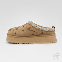 Fine Line Tattooed Ugg Tazz 2 Custom Slippers in Beige - Using Pyrography Pen