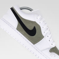 Nike Jordan 1 Low Custom Sneakers in Sage Green Suede