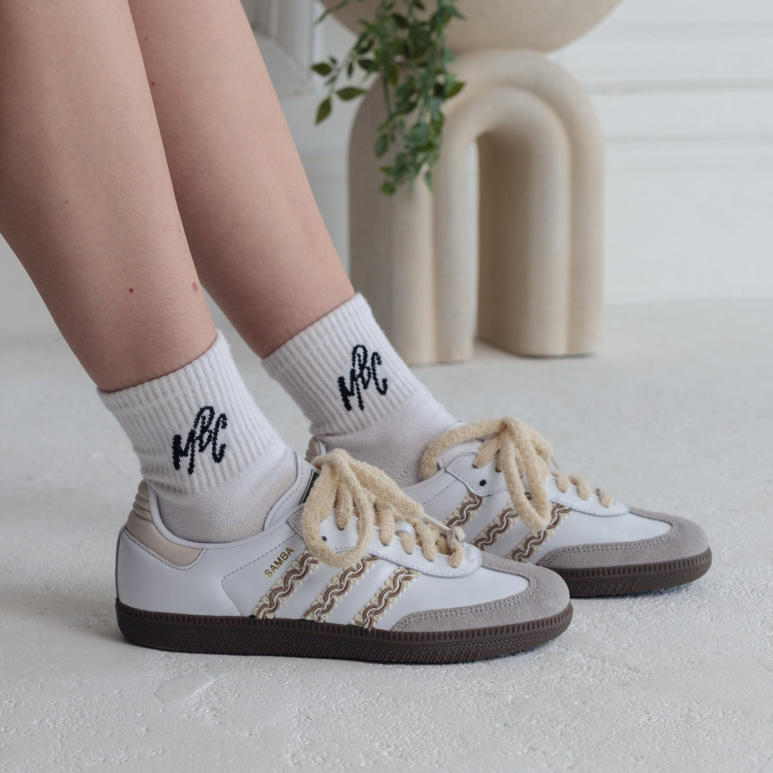Beige Twine - Adidas Samba Custom Sneakers