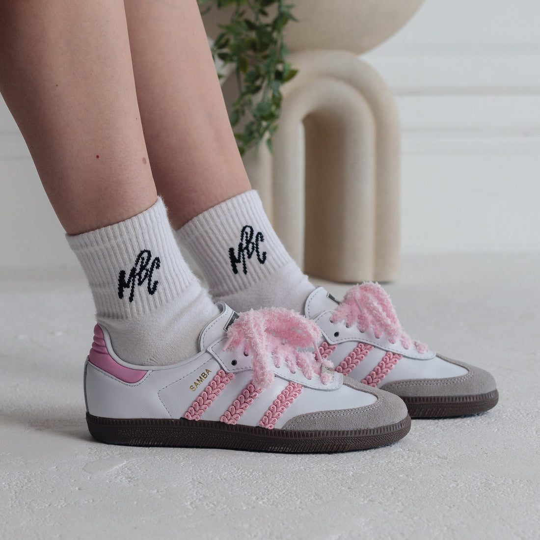 Pink Twine - Adidas Samba Custom Sneakers