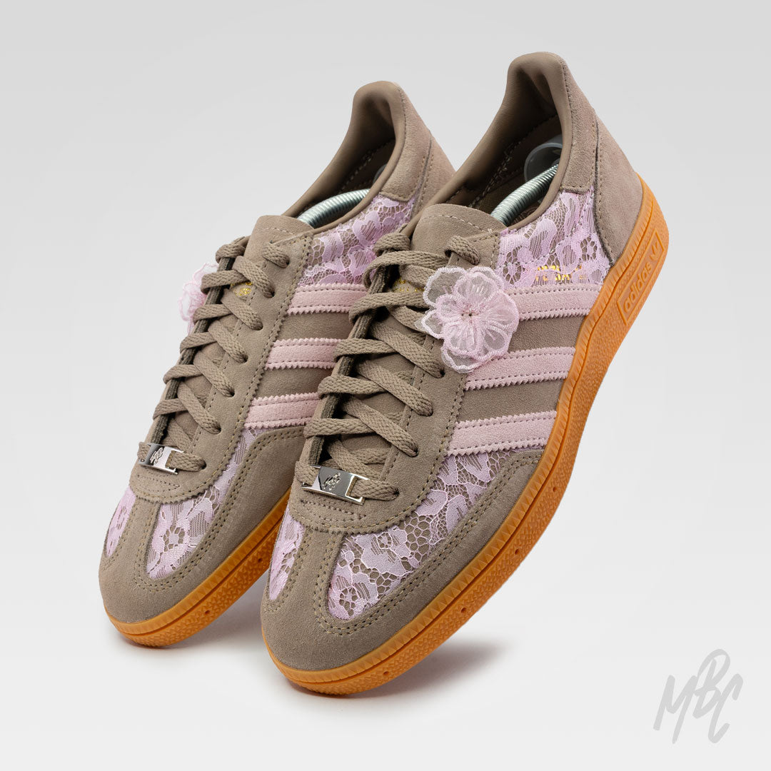 Strawberry Mocha Lacey Flower - Adidas Spezial Custom Trainers