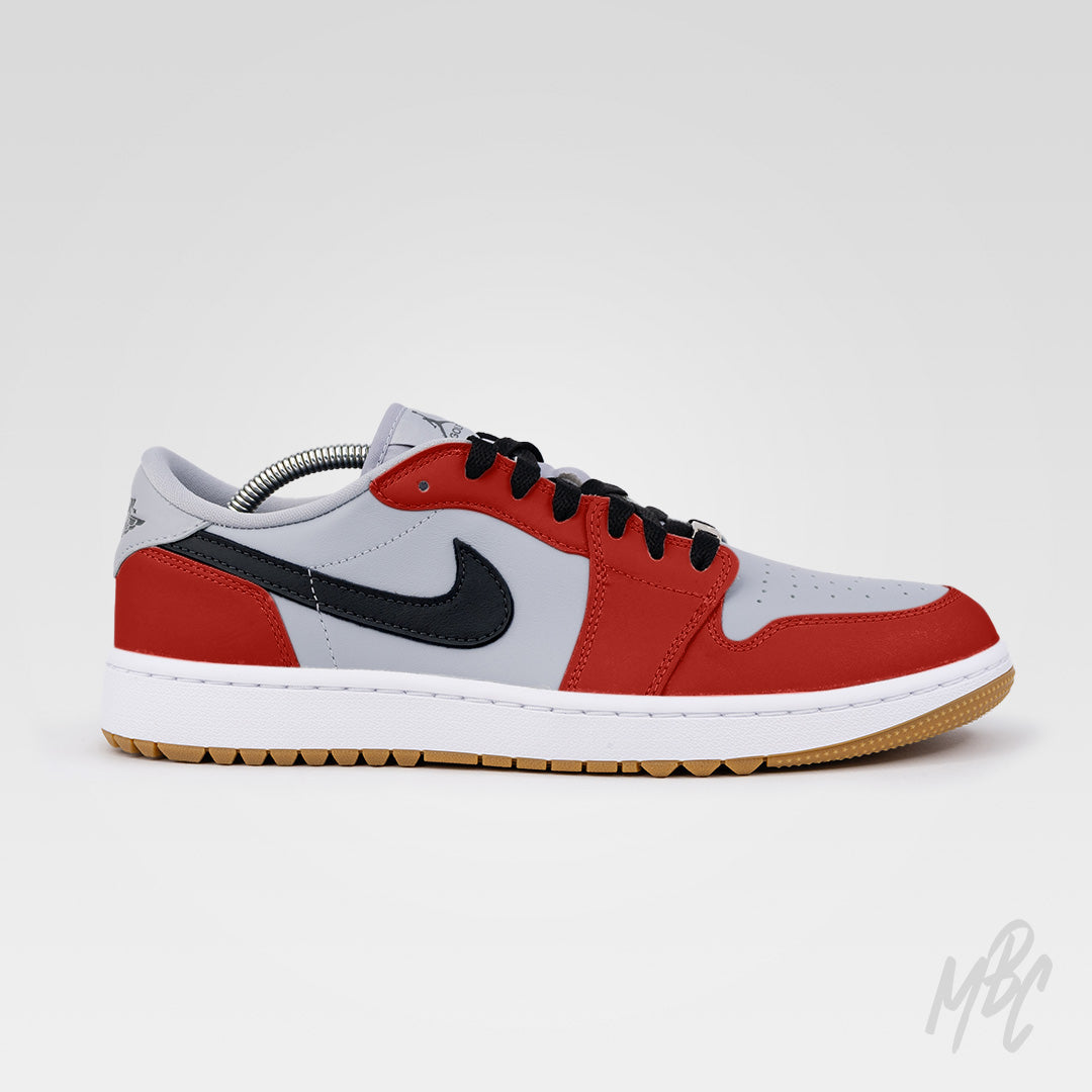 Sunday Red Nike Jordan 1 Low Custom Golf Sneakers