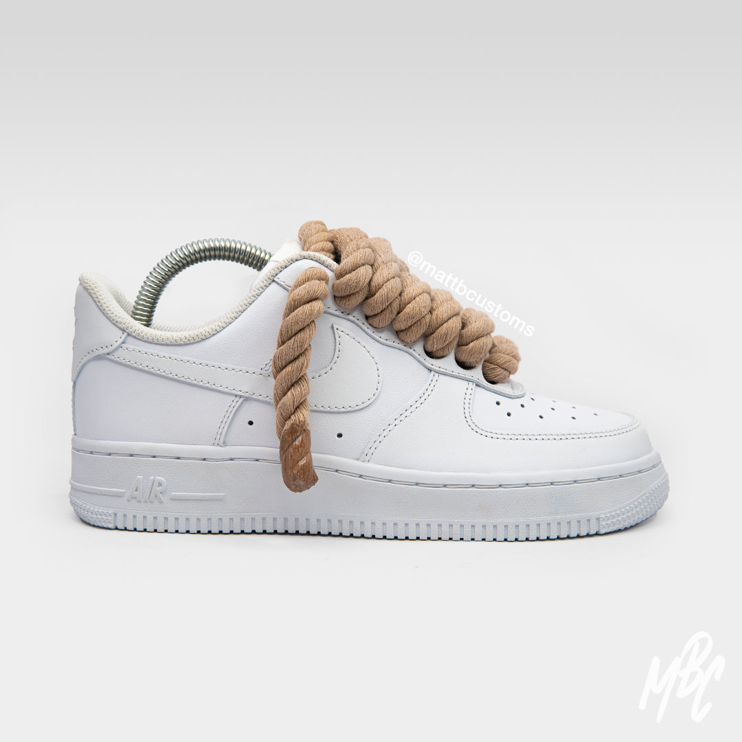 Thicc Laces - White Air Force 1 Custom Nike Sneakers