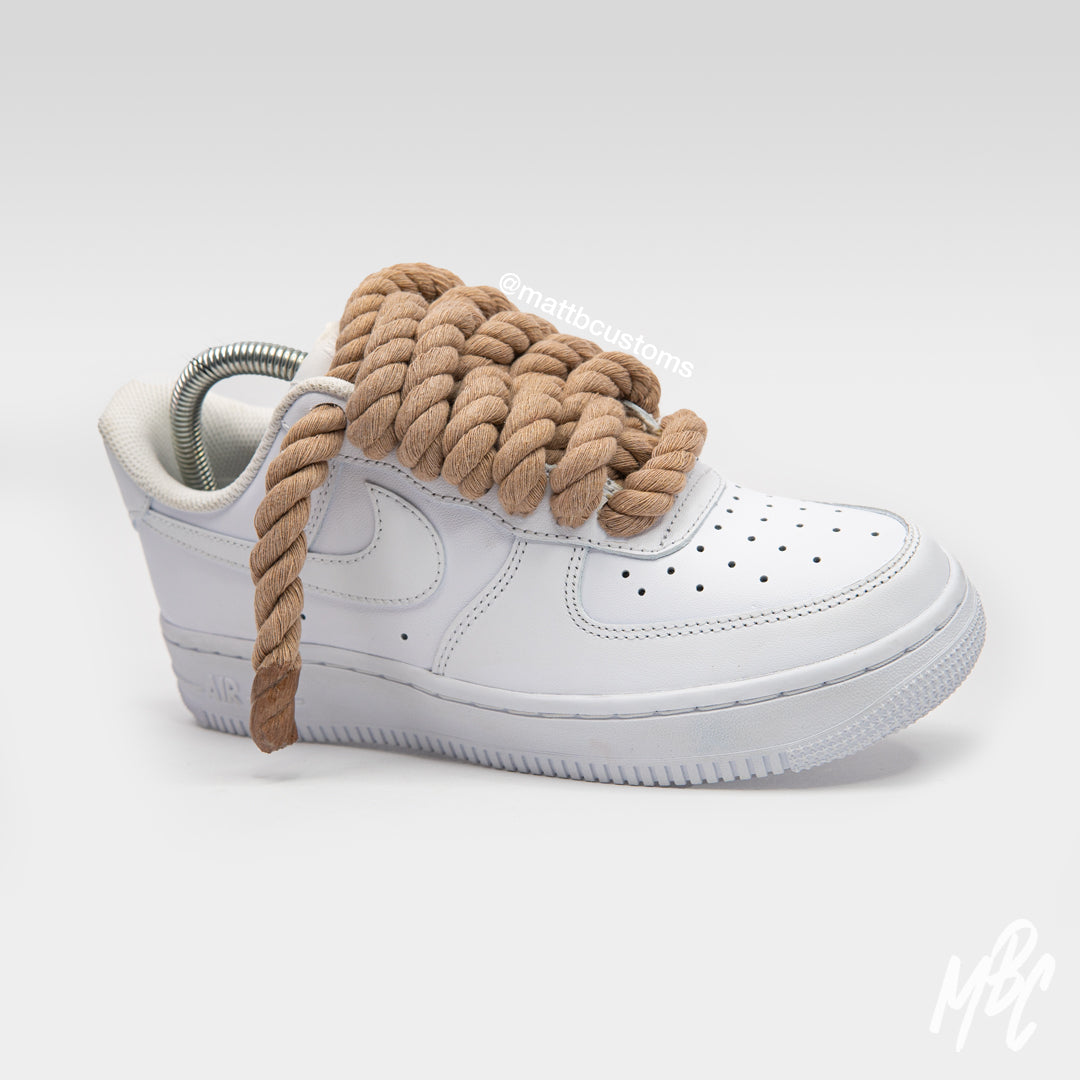 Thicc Laces - White Air Force 1 Custom Nike Sneakers