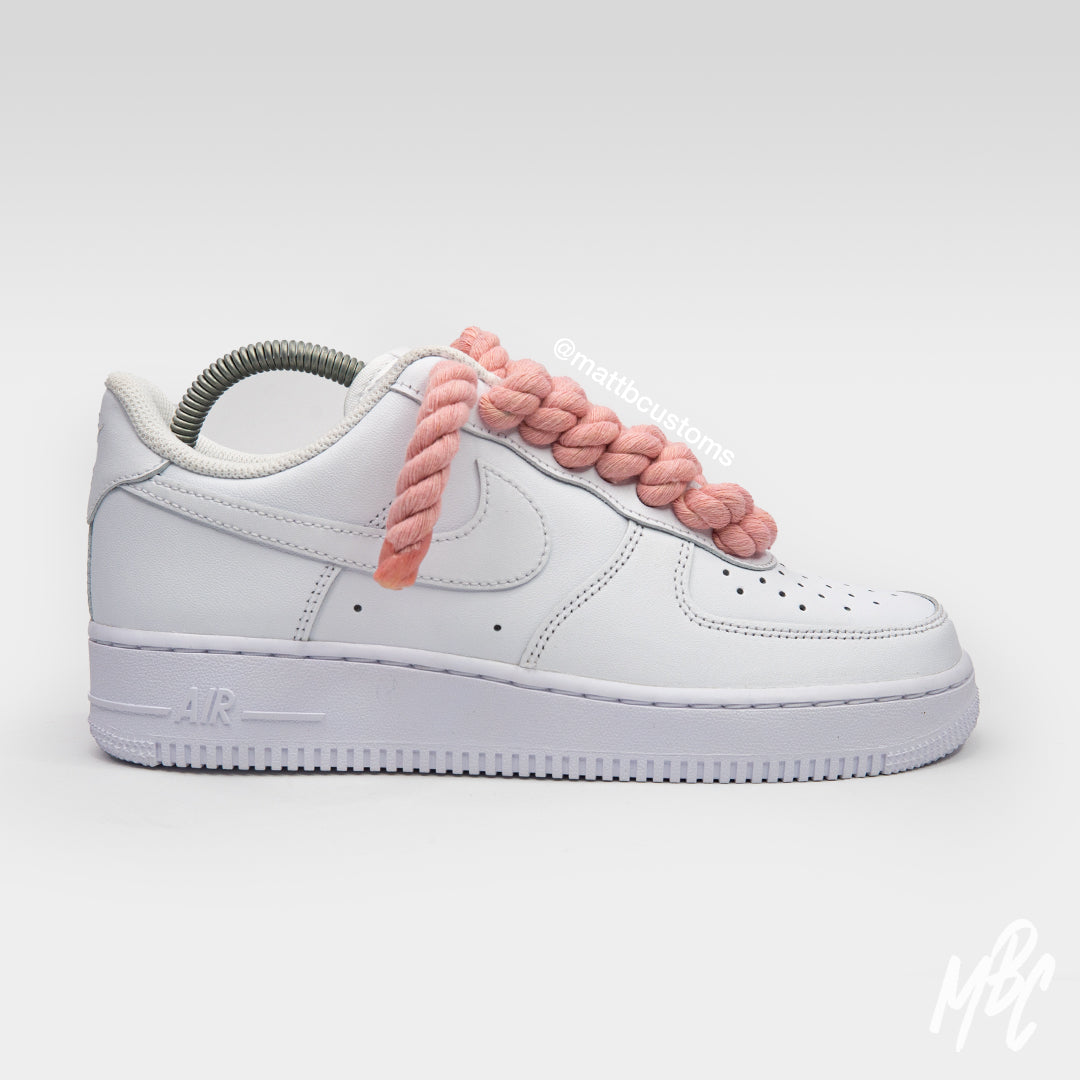 Thicc Laces - White Air Force 1 Custom Nike Sneakers