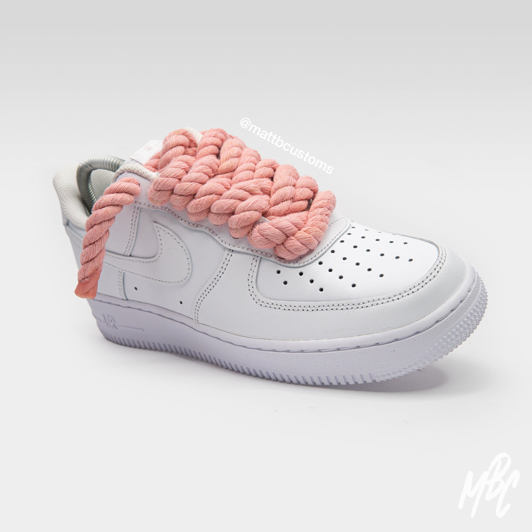 Thicc Laces - White Air Force 1 Custom Nike Sneakers