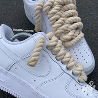 Thicc Laces - White Air Force 1 Custom Nike Sneakers