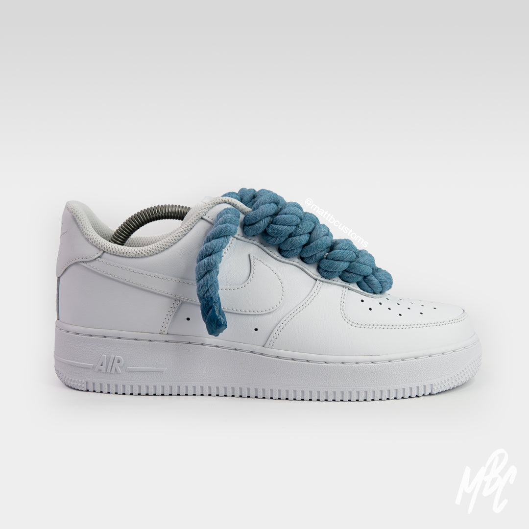 Thicc Laces - White Air Force 1 Custom Nike Sneakers