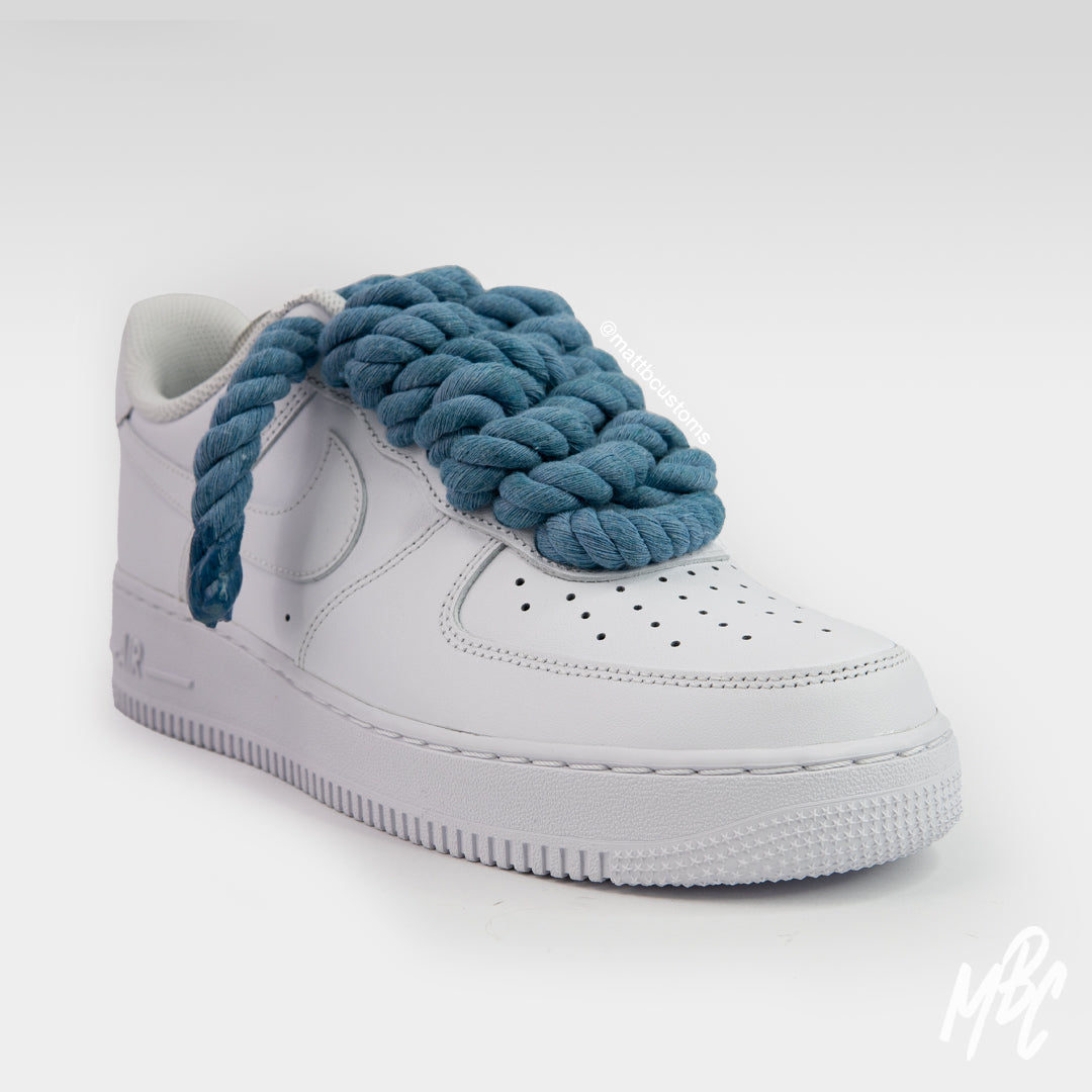 Thicc Laces - White Air Force 1 Custom Nike Sneakers