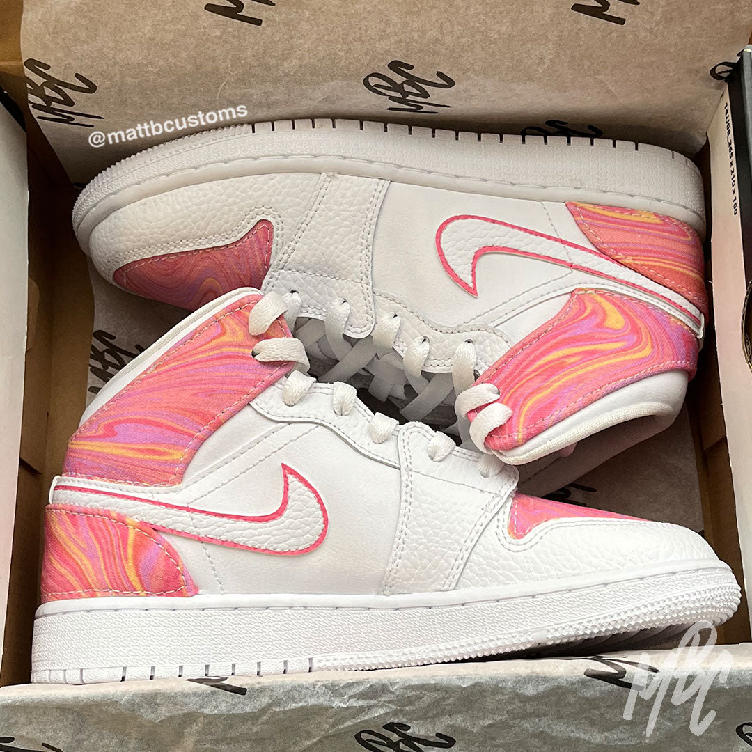 Tutti Frutti Liquid Marble - Jordan 1 Mid | UK 3.5 - MattB Customs