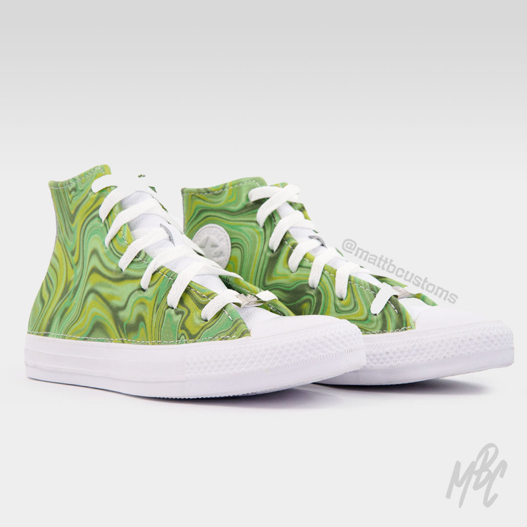 Lime Liquid Marble - Converse | UK 3 Sneakers