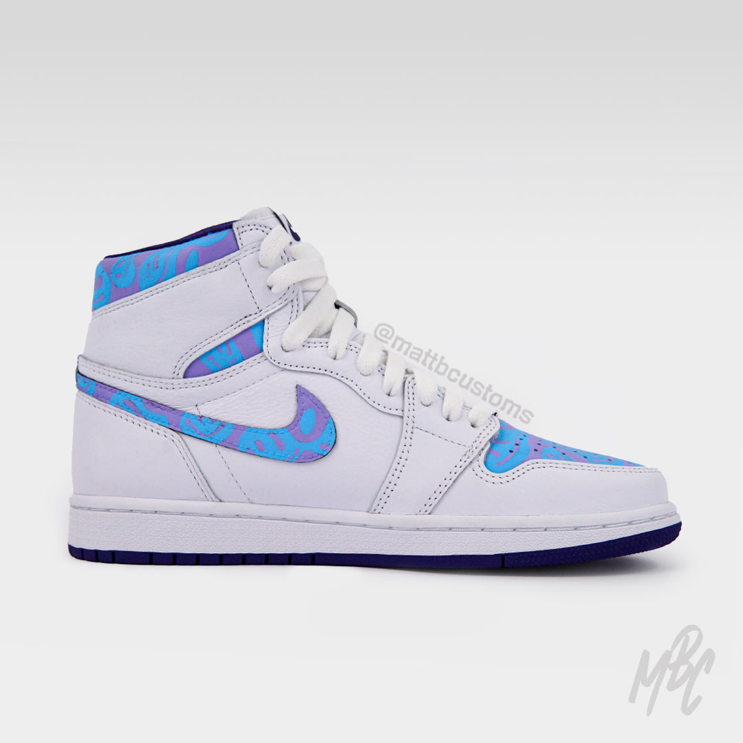 Trippy Smiley Camo - Jordan 1 High Custom