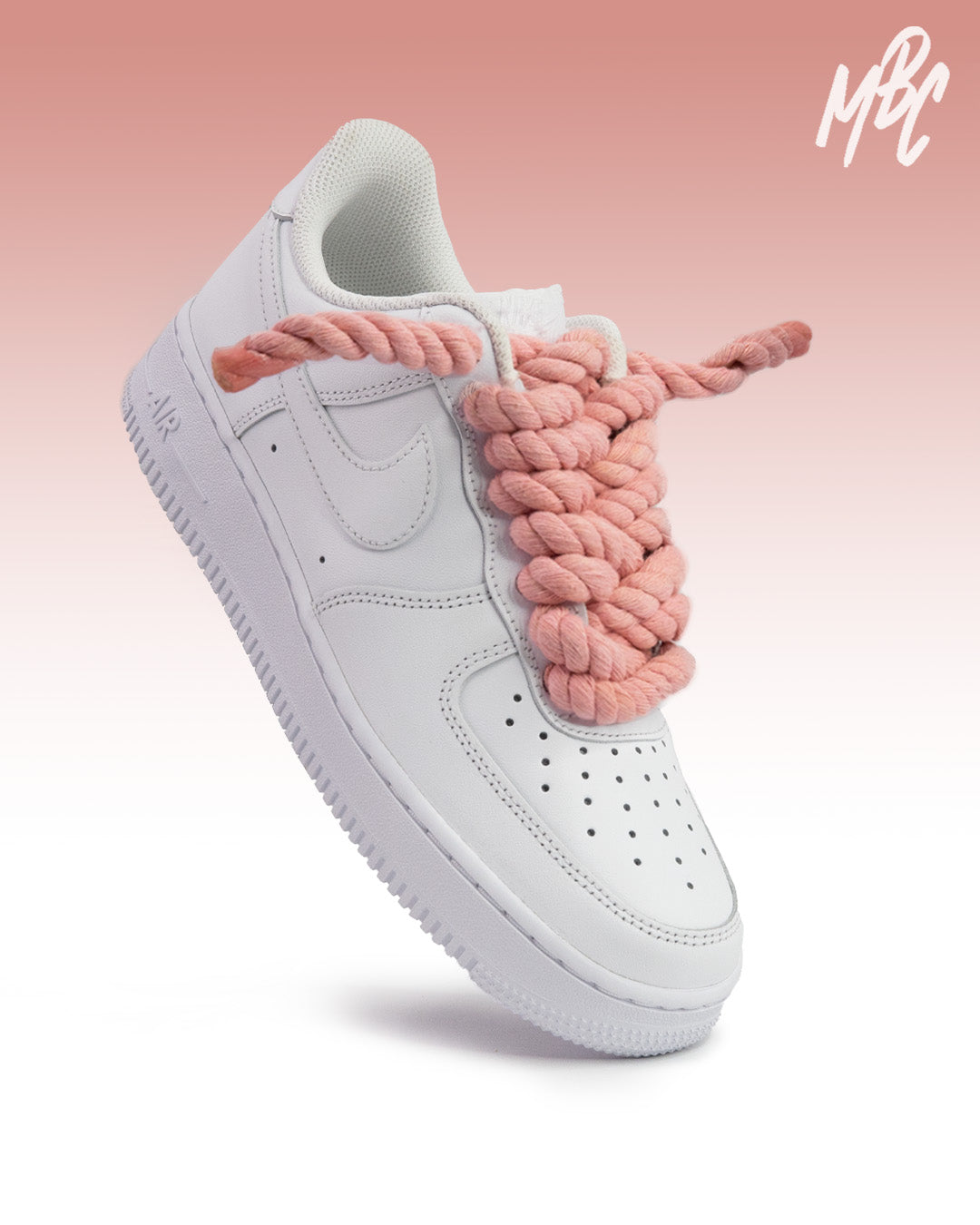 Thicc Laces - White Air Force 1 Custom Nike Sneakers