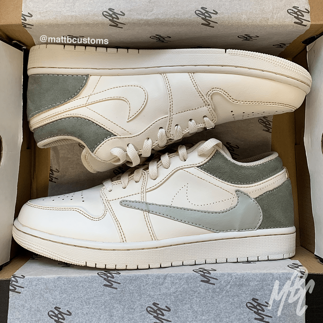 Aged Olive Reverse Swoosh - Jordan 1 Low | UK 8 Nike Sneakers