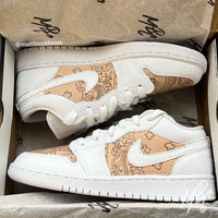 Beige & Mocha Bandana - Jordan 1 Low | UK 3.5 Nike Sneakers