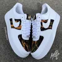 Black Acid Wash Paint Splat Denim - Air Force 1 Custom Nike Sneakers