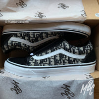 Black Oblique Monogram - Vans Old Skool | UK 7.5 Sneakers