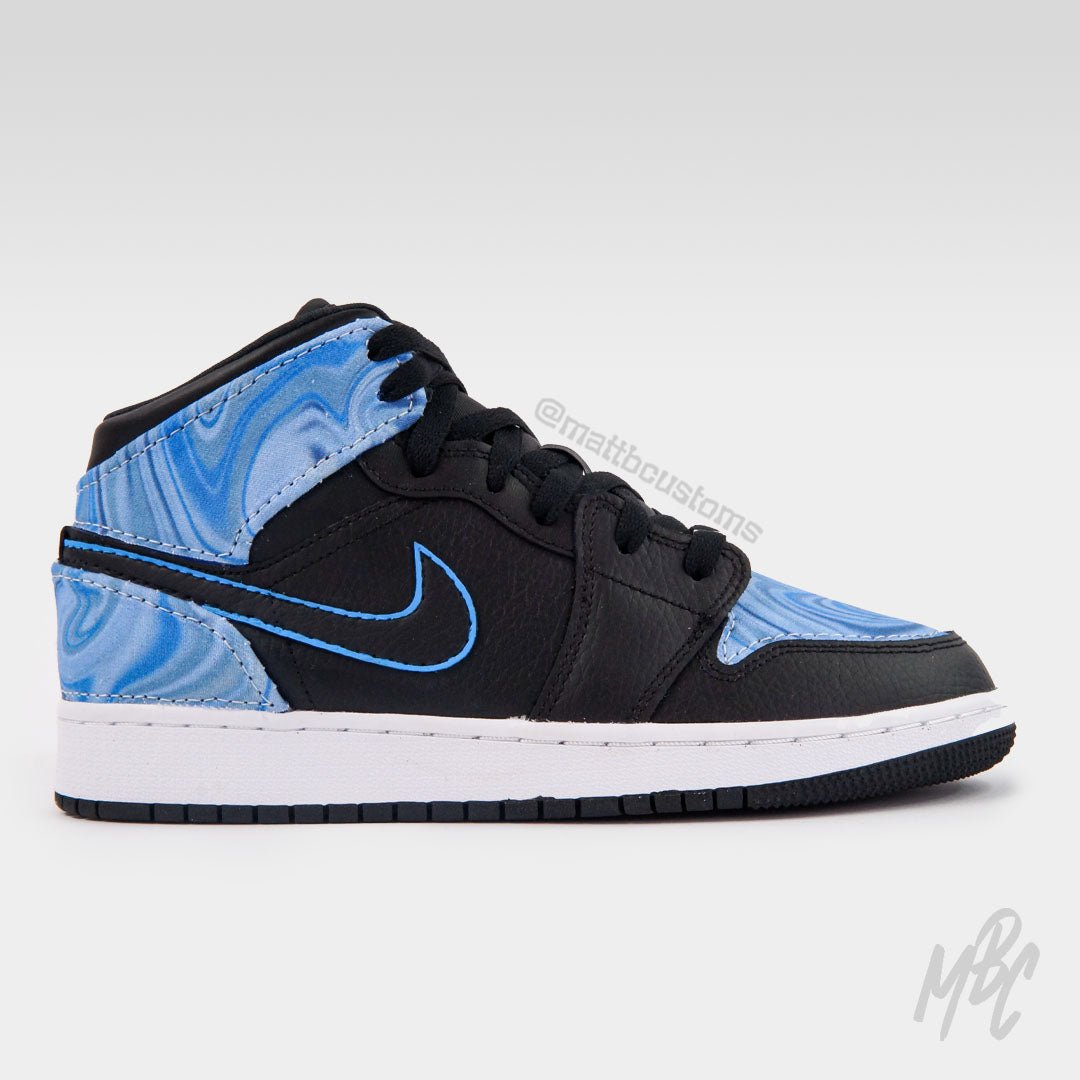 Blueberry Liquid Marble - Jordan 1 Mid | UK 5 Nike Sneakers