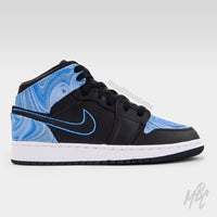 Blueberry Liquid Marble - Jordan 1 Mid | UK 5 Nike Sneakers