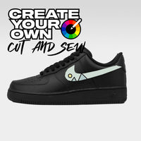 Cut & Sew (Create Your Own) - Black Air Force 1 Custom Nike Sneakers