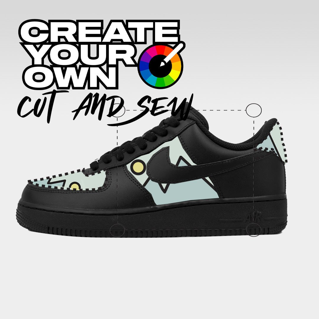 Cut & Sew (Create Your Own) - Black Air Force 1 Custom Nike Sneakers
