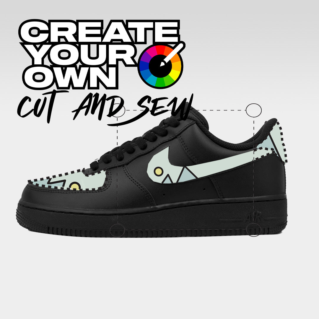 Cut & Sew (Create Your Own) - Black Air Force 1 Custom Nike Sneakers