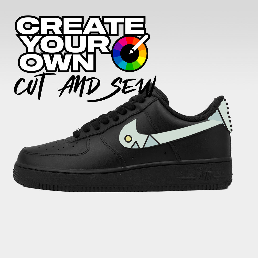 Cut & Sew (Create Your Own) - Black Air Force 1 Custom Nike Sneakers