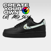 Cut & Sew (Create Your Own) - Black Air Force 1 Custom Nike Sneakers