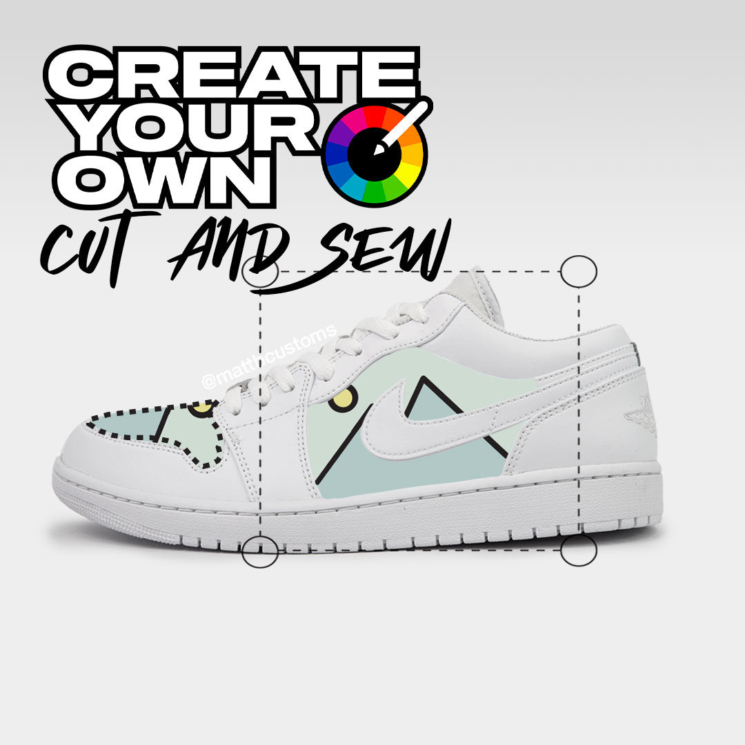 Cut & Sew Design - Custom Nike Jordan 1 Low Trainers â MattB Customs