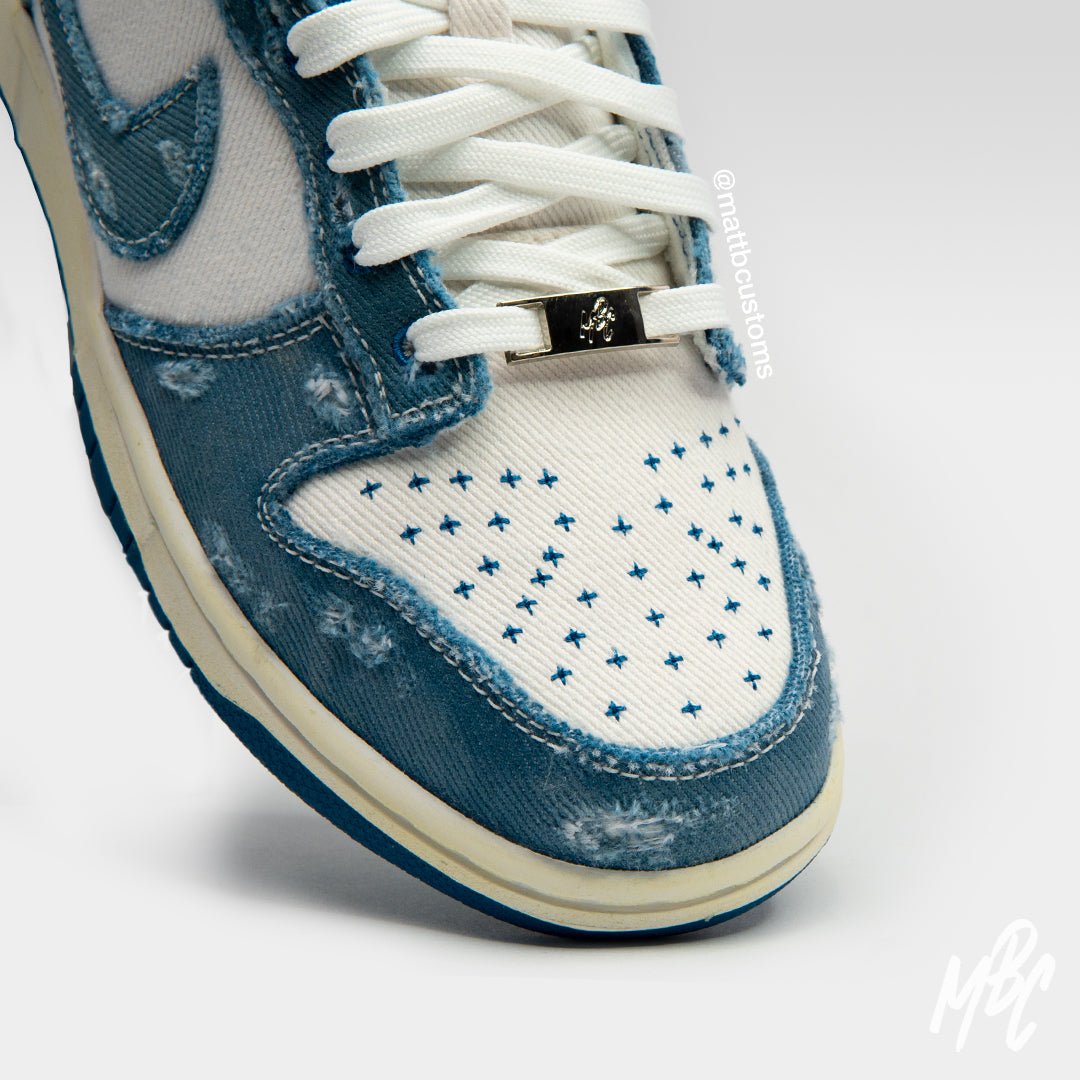 Distressed Denim - Dunk Low Custom Nike Sneakers