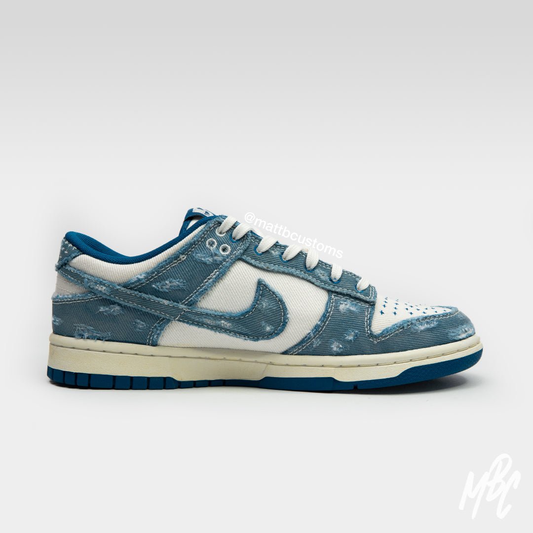 Distressed Denim - Dunk Low Custom Nike Sneakers