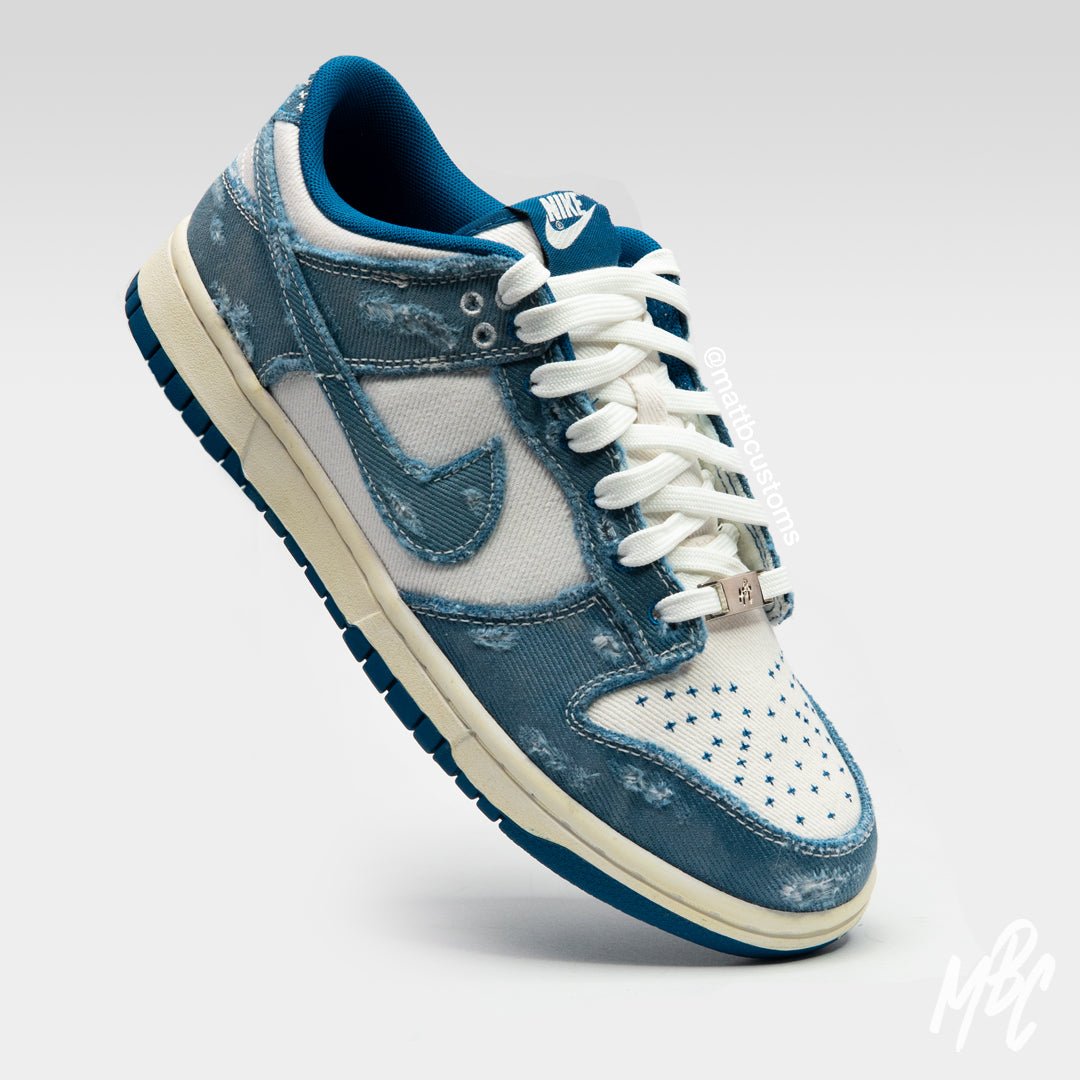 Distressed Denim - Dunk Low Custom Nike Sneakers