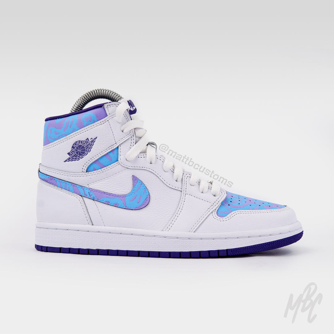 trippy_smiley_camo_jordan_high_custom_sneaker_trainer