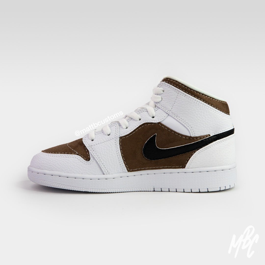 Mocha Suede Reverse Swoosh - Jordan 1 Mid | UK 6 Nike Sneakers