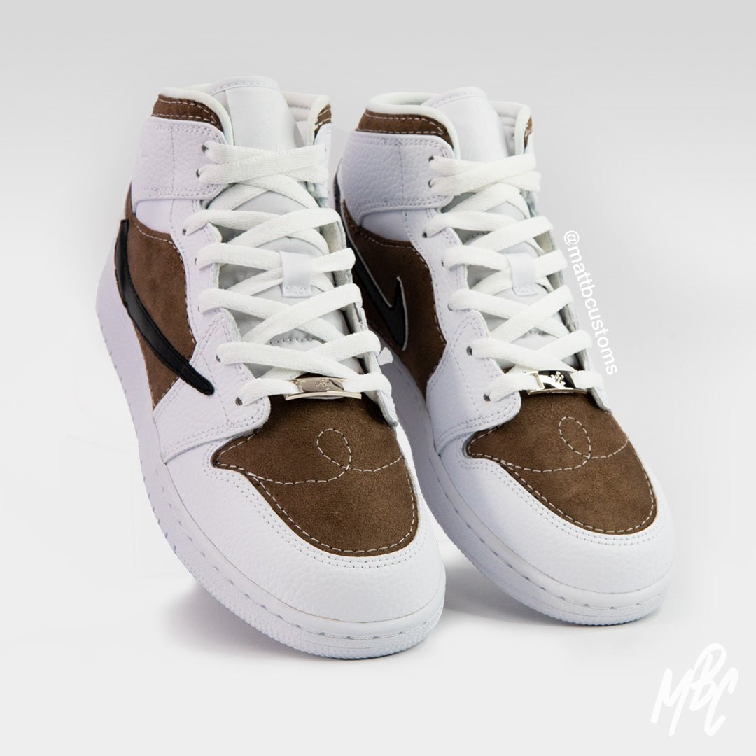 Mocha Suede Reverse Swoosh - Jordan 1 Mid | UK 6 Nike Sneakers