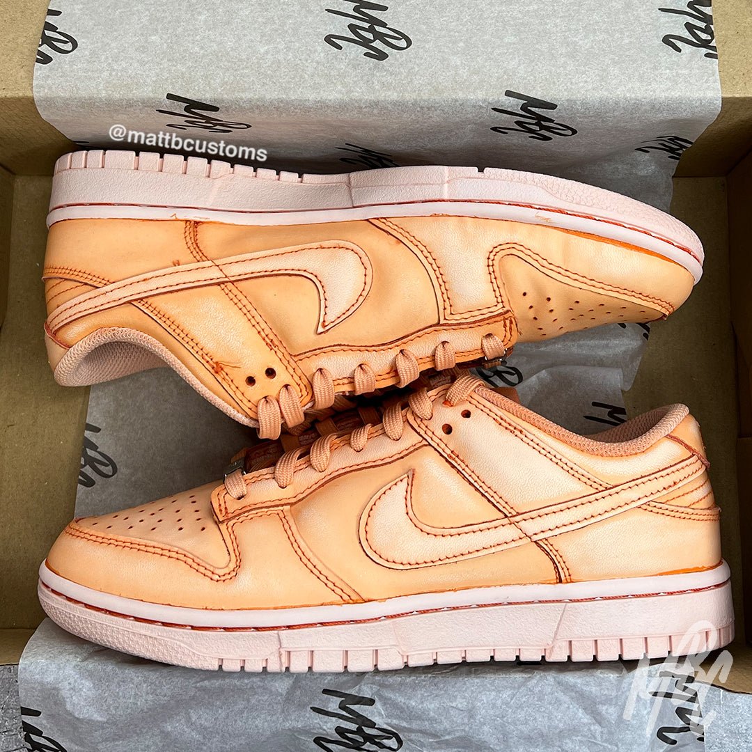 Orange Dip Dye Design Custom Nike Dunk Low Trainers UK